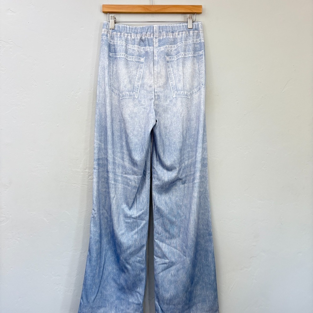 Mila Rosabella Printed Denim Pants Women Size Medium Blue Light Wash New - Picture 6 of 10